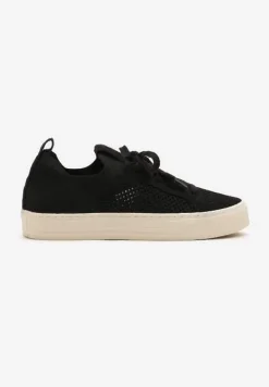 Czarne Sneakersy Ozdobione Siateczką Varlio