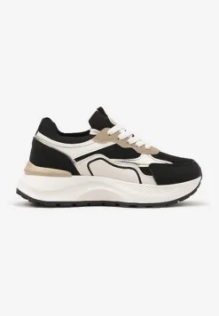 Czarne Sneakersy Streetwearowe na Piankowej Podeszwie Aillifia