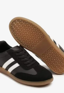 Czarne Sneakersy Typu Kultowe Tenisówki Zdobione Przeszyciami Remiana