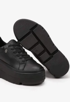 Czarne Sneakersy Vices na Grubej Podeszwie Tuliri