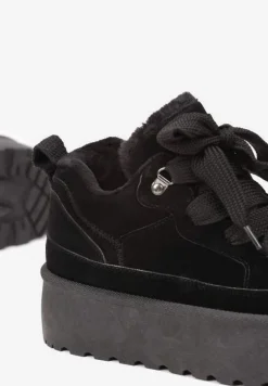 Czarne Sneakersy Vices Stylizowane na Śniegowce na Platformie Obszyte Futerkiem Naleris