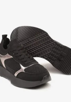 Czarne Sneakersy ze Skarpetkową Cholewką Willowa