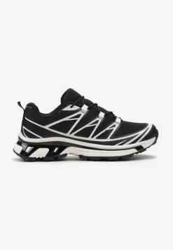 Czarne Sneakersy z Ozdobnymi Wstawkami i Ściąganą Gumką Aineri