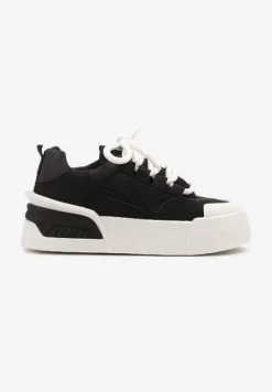 Czarne Streetwearowe Sneakersy Trampki na Platformie Danenith