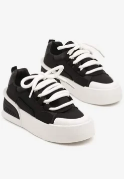 Czarne Streetwearowe Sneakersy Trampki na Platformie Danenith