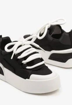 Czarne Streetwearowe Sneakersy Trampki na Platformie Danenith