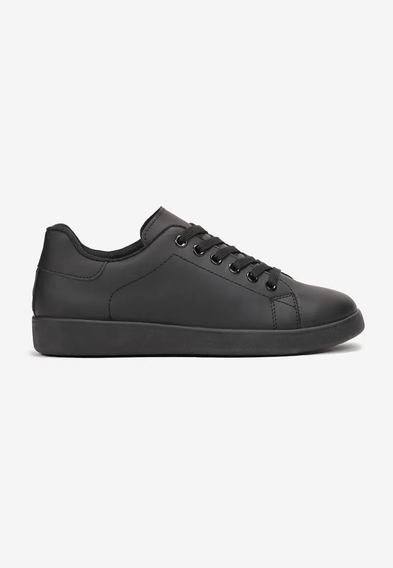 Czarne Wiązane Sneakersy z Cholewką przed Kostkę Starlee