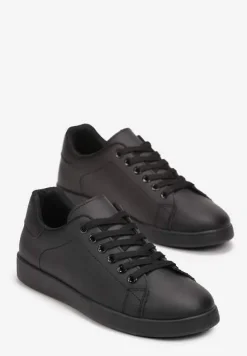 Czarne Wiązane Sneakersy z Cholewką przed Kostkę Starlee