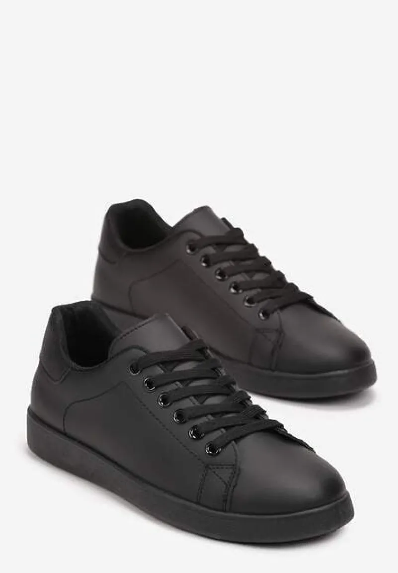 Czarne Wiązane Sneakersy z Cholewką przed Kostkę Starlee
