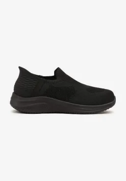 Czarne Wsuwane Buty Sportowe Sneakersy z Siateczki Kolarietia