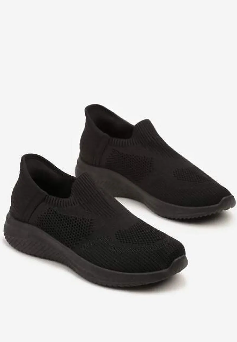 Czarne Wsuwane Buty Sportowe Sneakersy z Siateczki Kolarietia