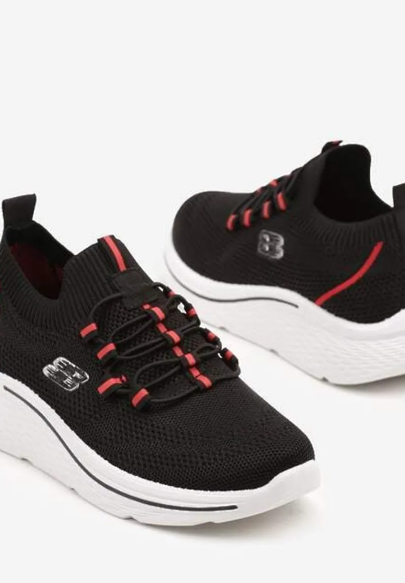 Czarne Wsuwane Buty Sportowe Sneakersy z Elastyczną Cholewką Telithiela