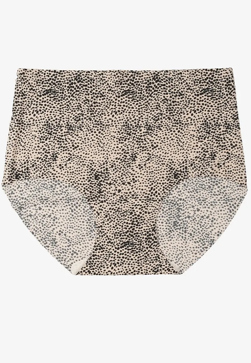 Czarno-Beżowe Bezszwowe Majtki Figi High Waist Dolevia