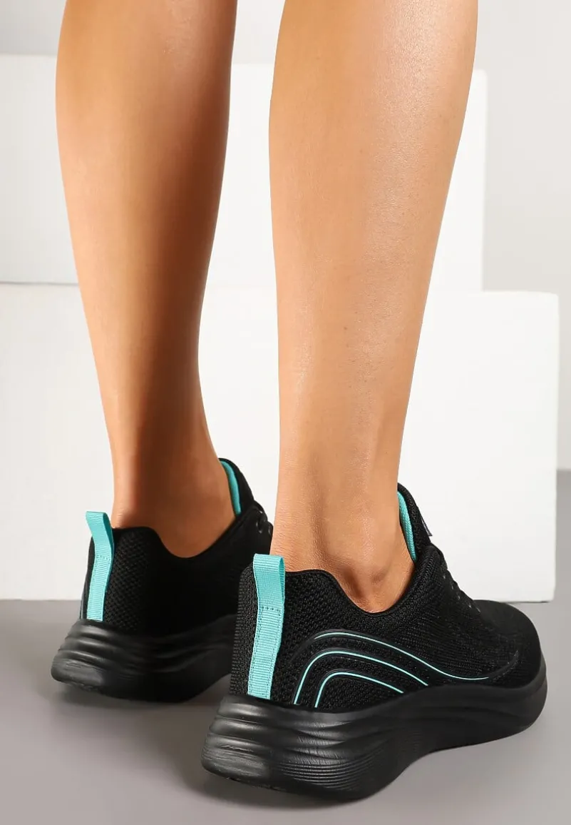 Czarno-Miętowe Buty Sportowe Sneakersy Zdobione Efektem Ombre Banelissa