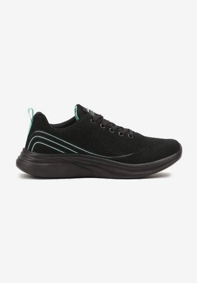 Czarno-Miętowe Buty Sportowe Sneakersy Zdobione Efektem Ombre Banelissa