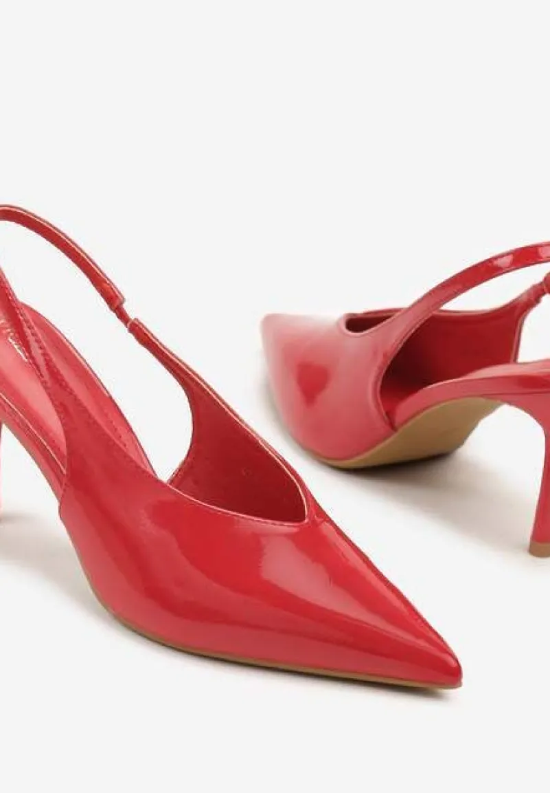 Czerwone Sandały Slingback Vices na Obcasie Typu Szpilka Tilionea