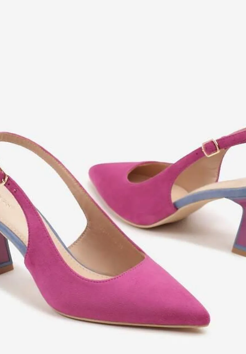 Fioletowe Sandały Vices na Kaczuszce Typu Slingback Edilitha