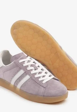 Fioletowo-Białe Sneakersy Zamszowe Typu Tenisówki ze Skórzaną Wkładką Ciarivione