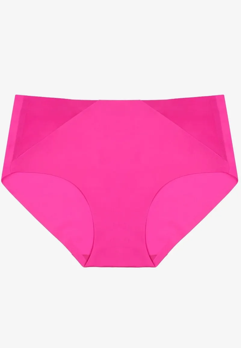 Fuksjowe Majtki Figi High Waist z Bezszwowym Wykończeniem Kolaniris