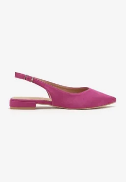 Fuksjowe Sandały Slingback Vices z Wkładką ze Skóry Naturalnej Annisae