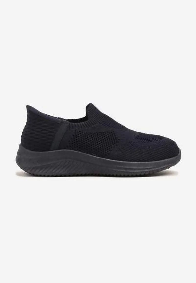 Granatowe Wsuwane Buty Sportowe Sneakersy z Siateczki Kolarietia