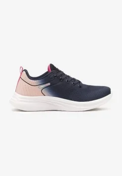 Granatowo-Różowe Buty Sportowe z Efektem Ombre na Podeszwie z Pianki Elanielia