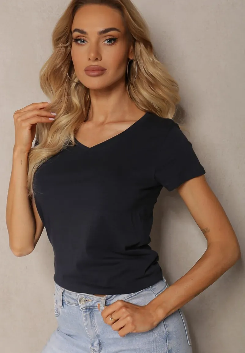 Granatowy T-shirt Mirasura