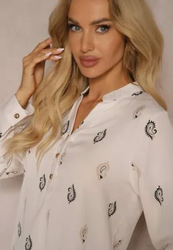 Jasnobeżowa Koszula z Drobnym Wzorem Paisley Irithe