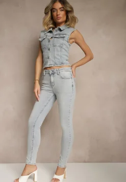 Jasnoniebieskie Casualowe Jeansy Slim Regular Nairionis