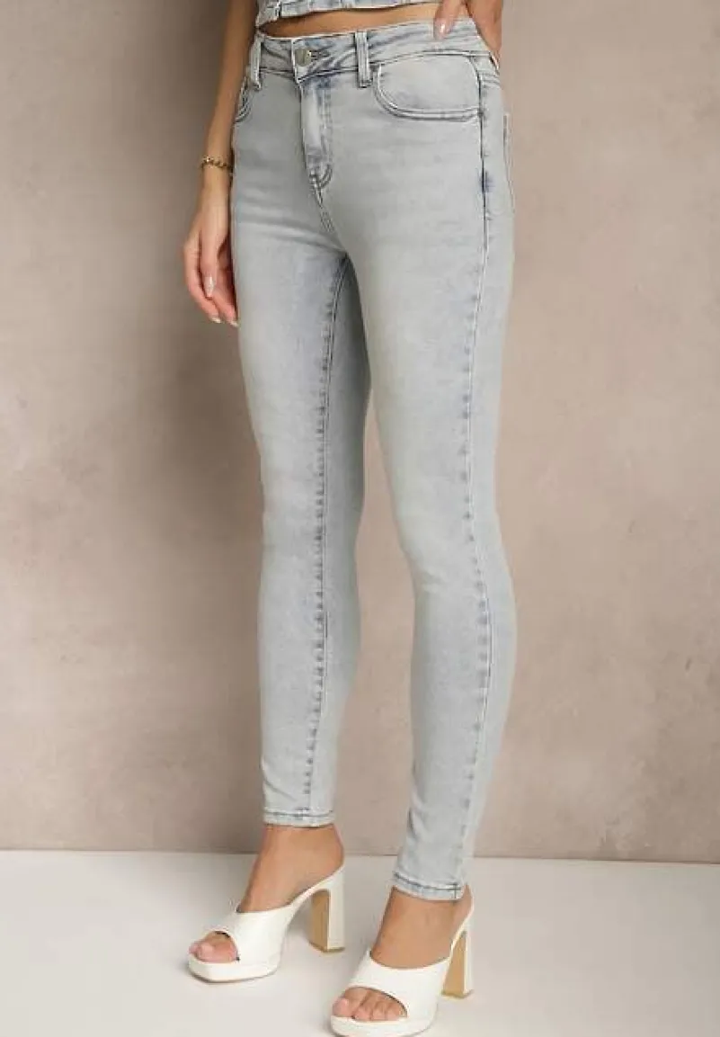 Jasnoniebieskie Casualowe Jeansy Slim Regular Nairionis