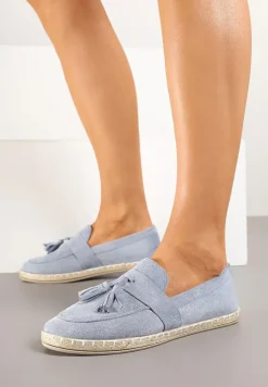 Jasnoniebieskie Espadryle przed Kostkę z Ozdobnymi Chwostami Marilsa