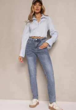 Jasnoniebieskie Jeansy Skinny Regular Waist Galoriela
