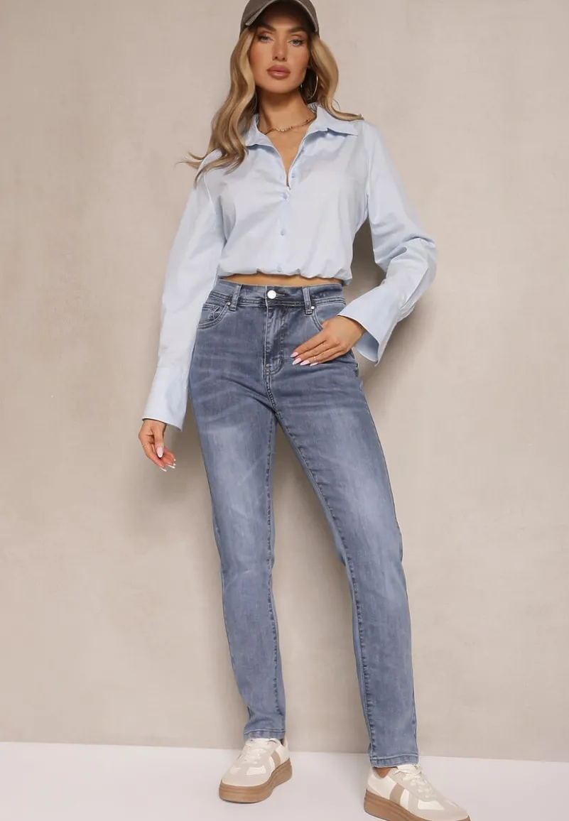 Jasnoniebieskie Jeansy Skinny Regular Waist Galoriela