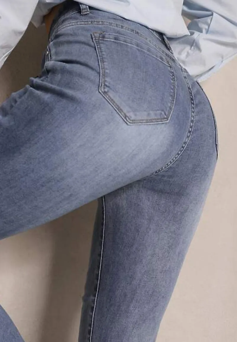 Jasnoniebieskie Jeansy Skinny Regular Waist Galoriela