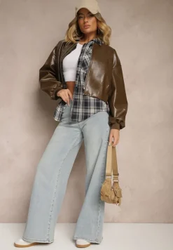Jasnoniebieskie Jeansy Wide Leg High Waist Sesionis