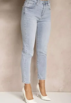 Jasnoniebieskie Jeansy z Bawełny Typu Skinny Selinda
