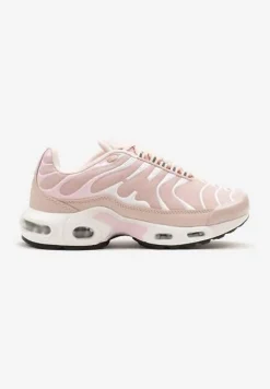 Jasnoróżowe Buty Sportowe Sneakersy z Geometrycznym Tłoczeniem Vulinea