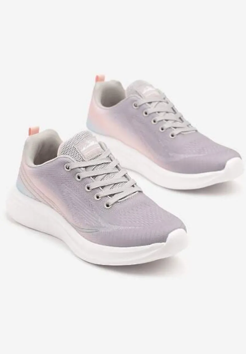 Jasnoszare Buty Sportowe Sneakersy Zdobione Efektem Ombre Banelissa