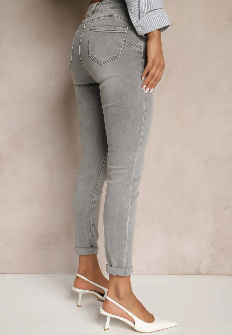 Jasnoszare Jeansy o Kroju Skinny Felethira