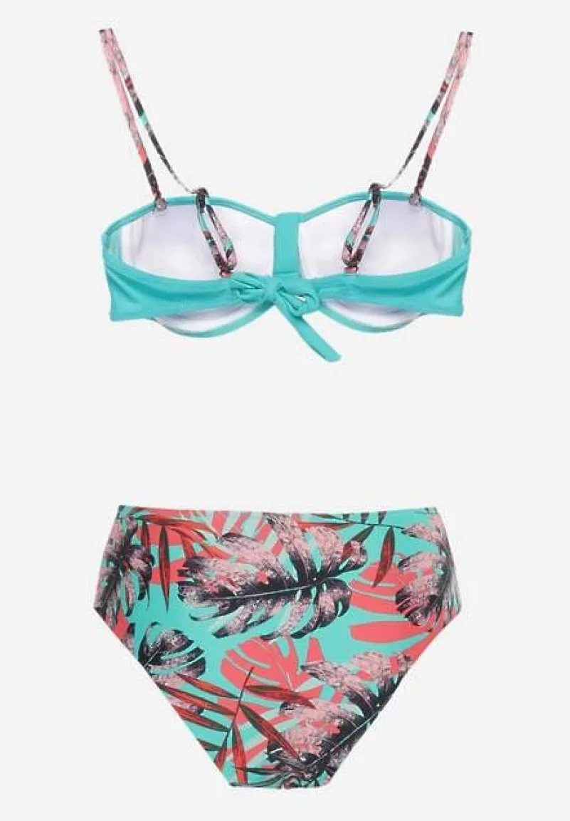 Miętowe Bikini z Wiązaniem na Plecach Yesmine
