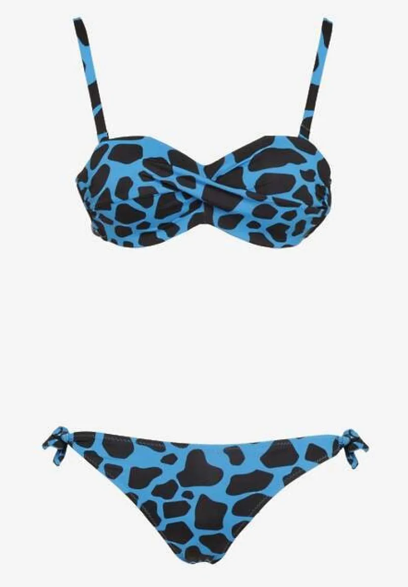 Niebieskie Bikini 3-częściowe Biustonosz i Majtki Figi w Dwóch Wariantach Milanisse