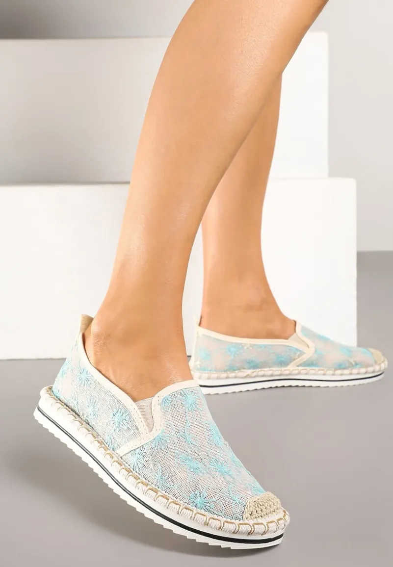 Niebieskie Espadryle z Ozdobną Plecionką Eranoria