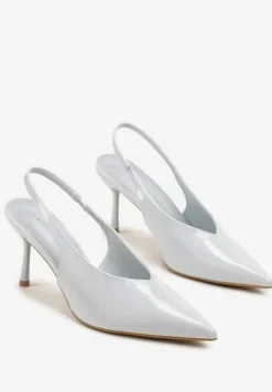Niebieskie Sandały Slingback Vices na Obcasie Typu Szpilka Tilionea