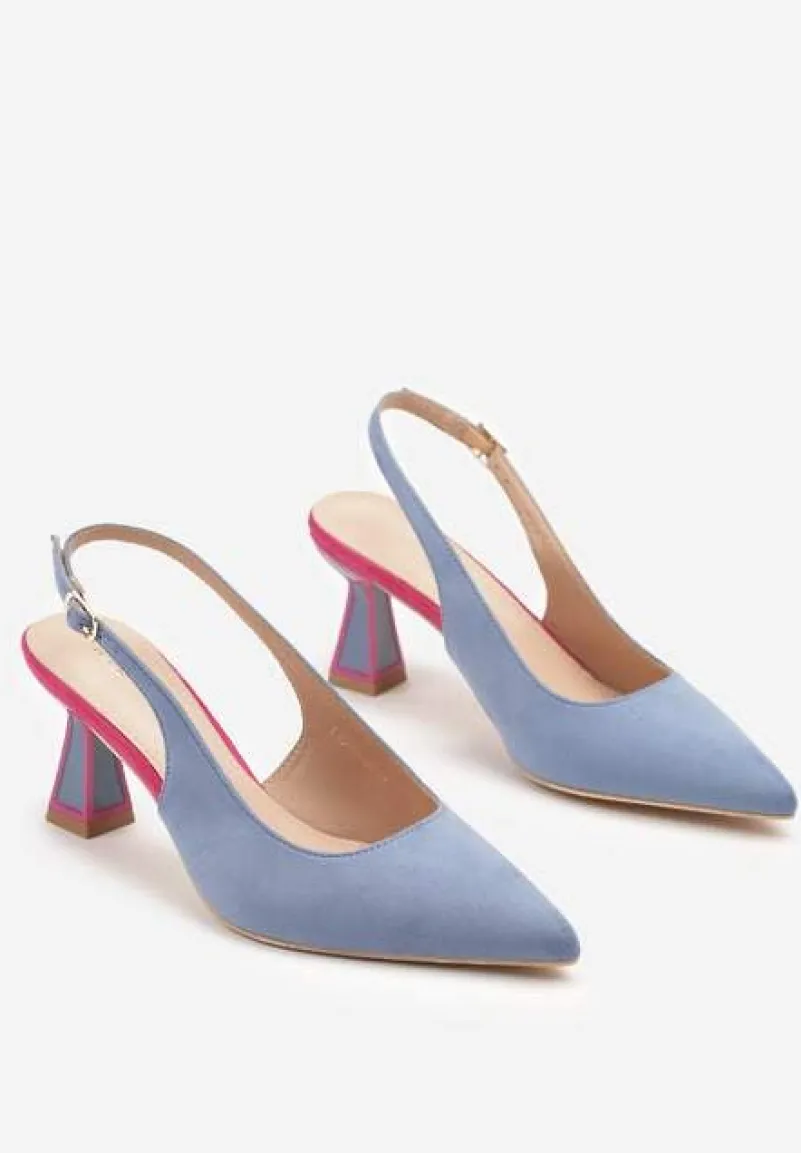 Niebieskie Sandały Vices na Kaczuszce Typu Slingback Edilitha