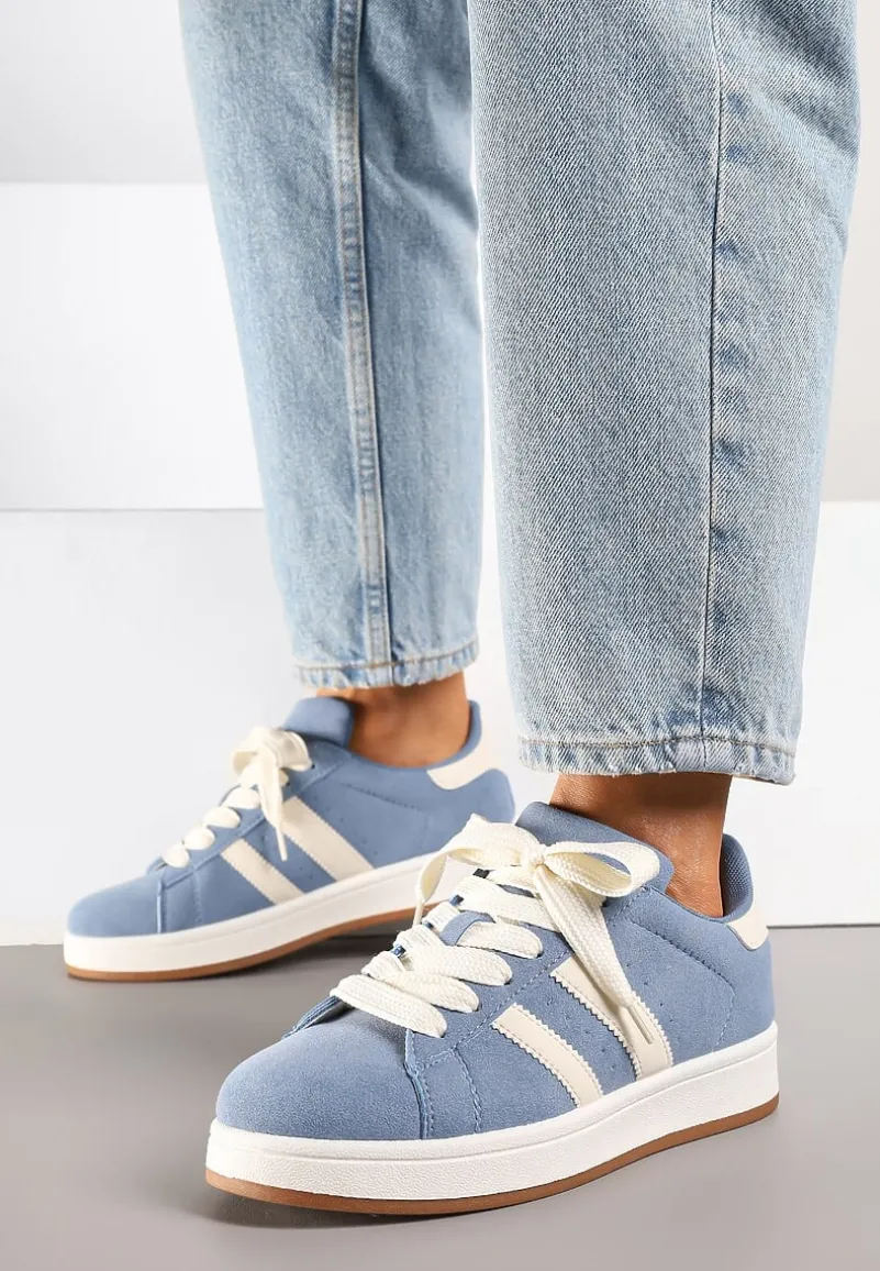 Niebieskie Sneakersy Ozdobione Paskami Dolirenna
