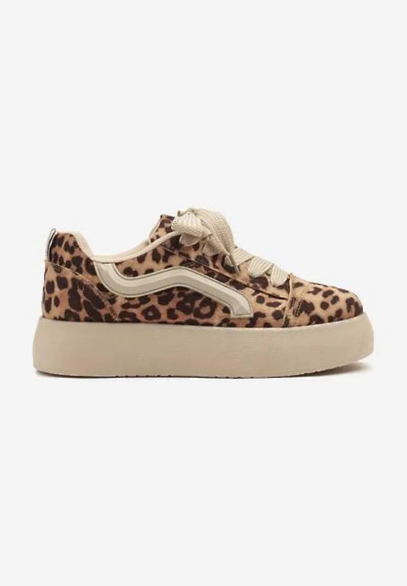 Panterkowe Sneakersy Kultowe Tenisówki na Grubej Podeszwie Nurisora