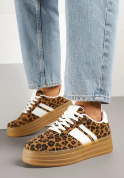 Panterkowe Sneakersy Kultowe Tenisówki z Ozdobnymi Paskami Vandell