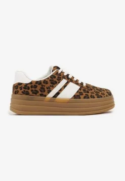 Panterkowe Sneakersy Kultowe Tenisówki z Ozdobnymi Paskami Vandell