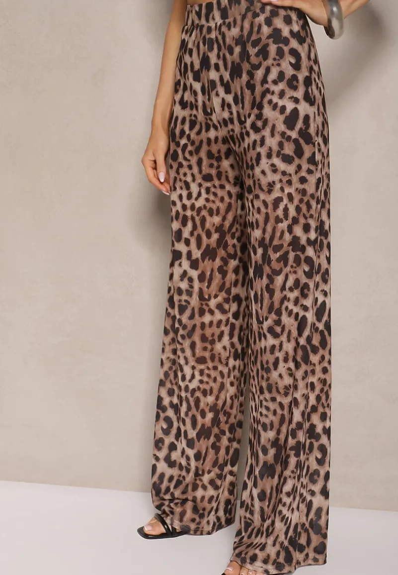 Panterkowe Spodnie z Wiskozą High Waist Ciaraviana