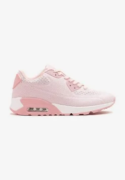 Różowe Buty Sportowe Sneakersy Ozdobione Przezroczystą Wstawką Zalitea